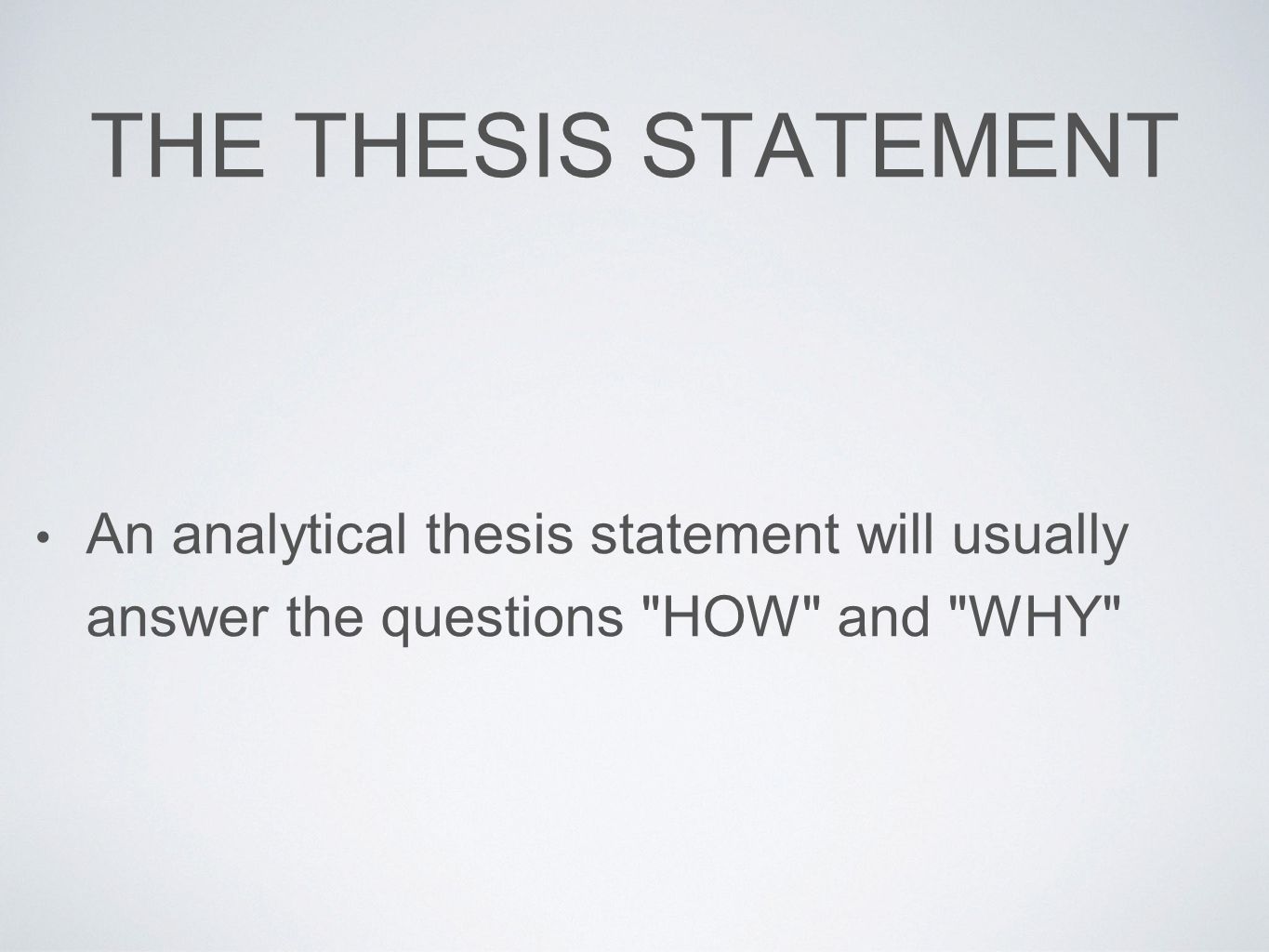 Analytical thesis statement definition